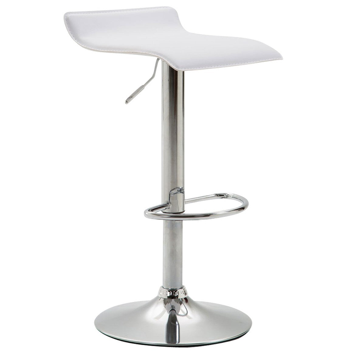 Barhocker Dyn V2 Kunstleder chrom - weiß - InfinityMarket
