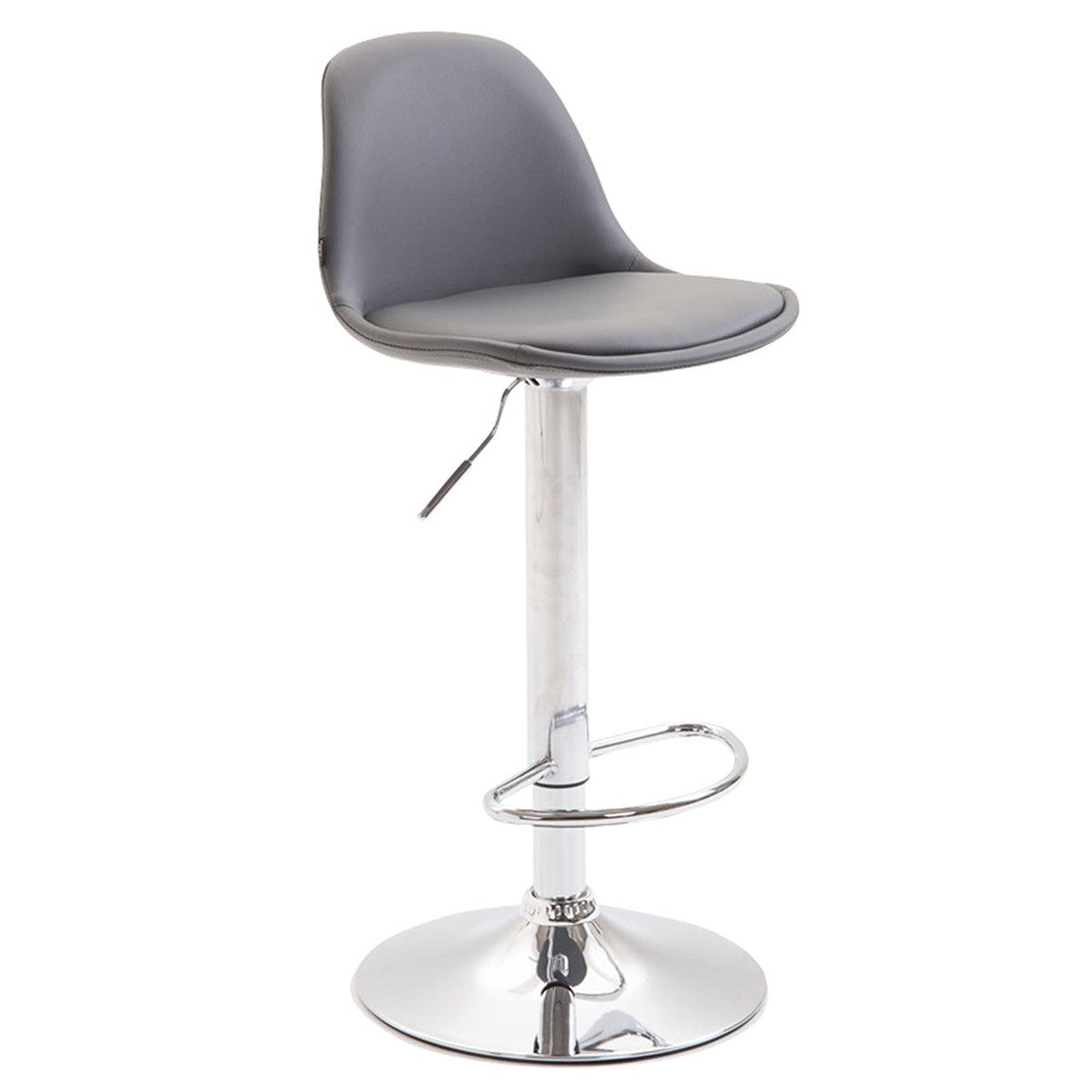 Barhocker Kiel Vollgepolstert Kunstleder - grau - InfinityMarket