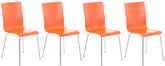 4er Set Besucherstuhl Pepe - orange
