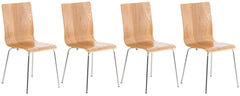 4er Set Besucherstuhl Pepe - eiche
