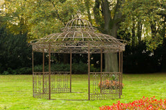 Luxus Pavillon Romantik V2 rund 350 cm - antik braun