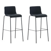 2er Set Barhocker Hoover Stoff 4-Fuß Gestell schwarz - schwarz