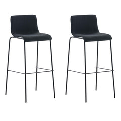 2er Set Barhocker Hoover Stoff 4-Fuß Gestell schwarz - schwarz