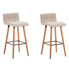 2er Set Barhocker Lincoln Stoff natura - creme