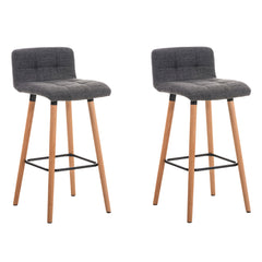 2er Set Barhocker Lincoln Stoff natura - hellgrau