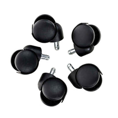 5er Pack Bodenrollen Kunststoff - schwarz
