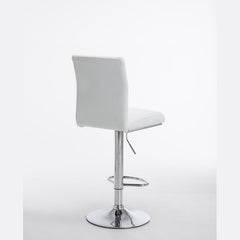 2er Set Barhocker Köln Kunstleder chrom - weiß