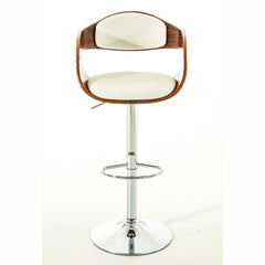 2er Set Barhocker Kingston C Kunstleder - walnuss/weiß