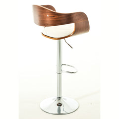 2er Set Barhocker Kingston C Kunstleder - walnuss/weiß