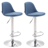 2er Set Barhocker Kiel Stoff - blau