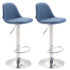 2er Set Barhocker Kiel Stoff - blau