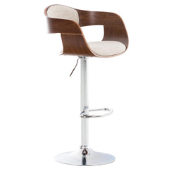 Barhocker Kingston C Stoff - walnuss/creme