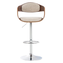 Barhocker Kingston C Stoff - walnuss/creme