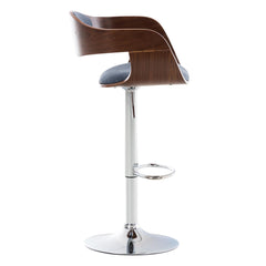 Barhocker Kingston C Stoff - walnuss/blau