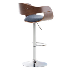Barhocker Kingston C Stoff - walnuss/blau