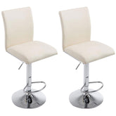 2er Set Barhocker Köln Kunstleder chrom - creme by Dropshipping-Europe – Barhocker