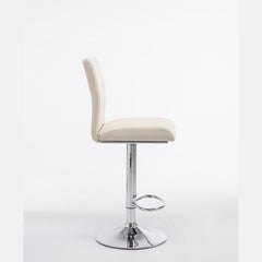 2er Set Barhocker Köln Kunstleder chrom - creme