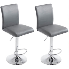 2er Set Barhocker Köln Kunstleder chrom - grau by Dropshipping-Europe – Barhocker