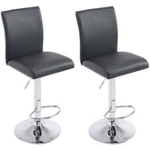 2er Set Barhocker Köln Kunstleder chrom - schwarz by Dropshipping-Europe – Barhocker