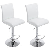 2er Set Barhocker Köln Kunstleder chrom - weiß by Dropshipping-Europe – Barhocker