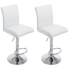 2er Set Barhocker Köln Kunstleder chrom - weiß by Dropshipping-Europe – Barhocker