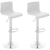 2er Set Barhocker Hoover Kunststoff chrom - weiß