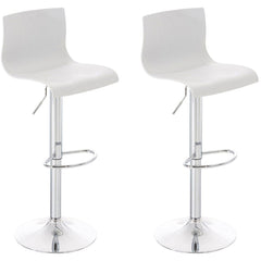 2er Set Barhocker Hoover Kunststoff chrom - weiß