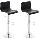 2er Set Barhocker Hoover Kunststoff chrom - schwarz