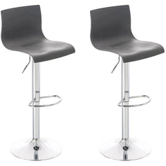 2er Set Barhocker Hoover Kunststoff chrom - grau