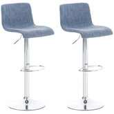 2er Set Barhocker Hoover Stoff chrom - blau