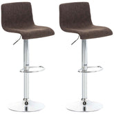 2er Set Barhocker Hoover Stoff chrom - braun