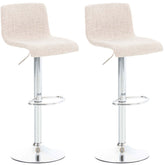 2er Set Barhocker Hoover Stoff chrom - creme