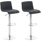 2er Set Barhocker Hoover Stoff chrom - dunkelgrau