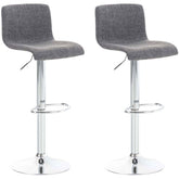 2er Set Barhocker Hoover Stoff chrom - hellgrau