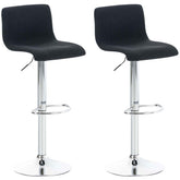 2er Set Barhocker Hoover Stoff chrom - schwarz