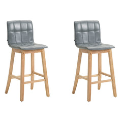 2er Set Barhocker Bregenz Kunstleder natura - grau