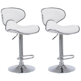 2er Set Barhocker Las Vegas V2 Kunstleder chrom - weiß
