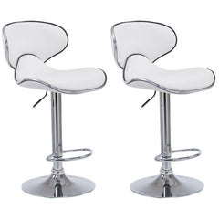 2er Set Barhocker Las Vegas V2 Kunstleder chrom - weiß