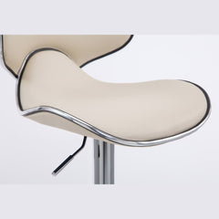 2er Set Barhocker Las Vegas V2 Kunstleder chrom - creme