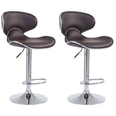 2er Set Barhocker Las Vegas V2 Kunstleder chrom - braun