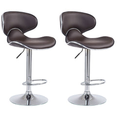 2er Set Barhocker Las Vegas V2 Kunstleder chrom - braun