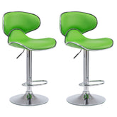 2er Set Barhocker Las Vegas V2 Kunstleder chrom - grün