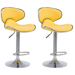 2er Set Barhocker Las Vegas V2 Kunstleder chrom - gelb