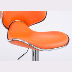 2er Set Barhocker Las Vegas V2 Kunstleder chrom - orange