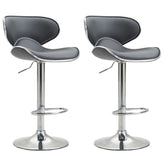 2er Set Barhocker Las Vegas V2 Kunstleder chrom - grau