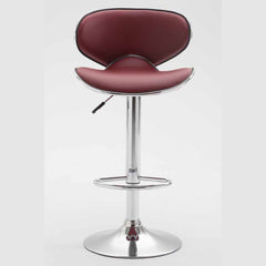 2er Set Barhocker Las Vegas V2 Kunstleder chrom - bordeauxrot