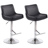2er Set Barhocker Club Kunstleder chrom - schwarz