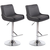 2er Set Barhocker Club Kunstleder chrom - grau