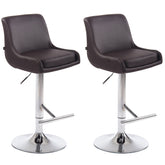 2er Set Barhocker Club Kunstleder chrom - braun