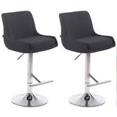 2er Set Barhocker Club Stoff chrom - schwarz